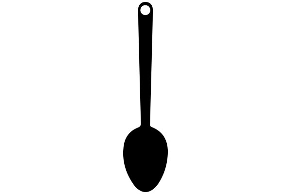 A Solid Black Spoon Silhouette on a White Background