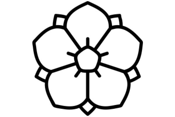 Simplistic Line Drawing of a Flower-like Symbol