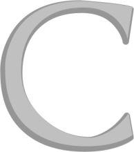 Simplistic Gray Letter 'C' on a White Background