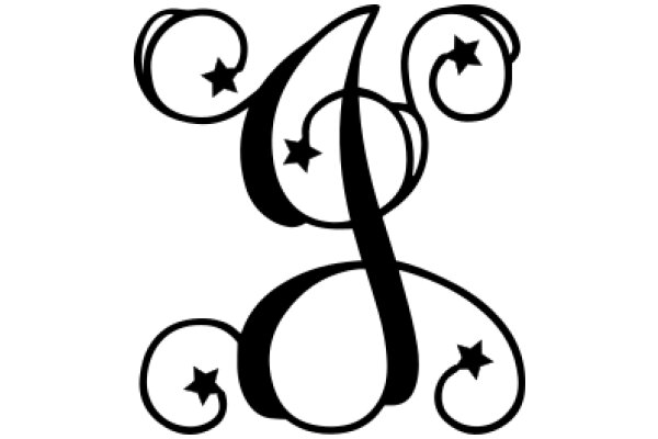 Stylized Logo with Stars and Crescent Moon Design