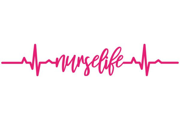 Pink EKG Heartbeat Graphic with the Word 'Life' in a Stylized Font