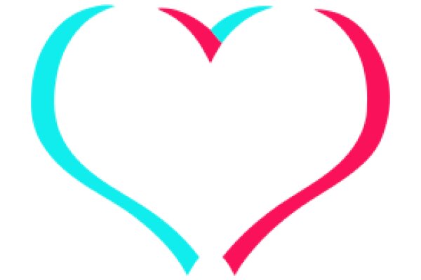 Vibrant Digital Art: A Heart-Shaped Logo with a Curved Design