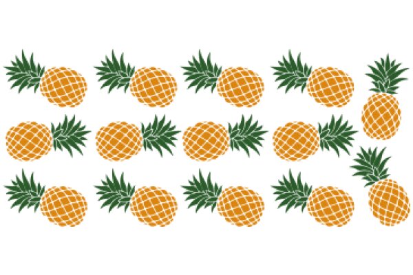 A Collection of Pineapples: A Pattern of Orange and Green Fruit