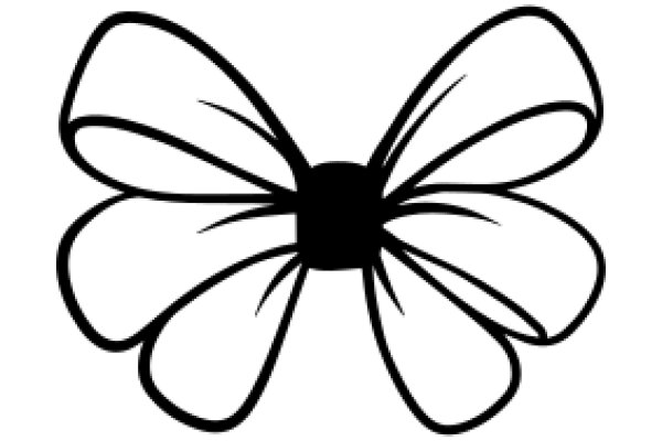 Stylized Black Butterfly on a White Background