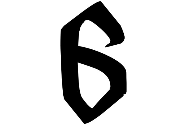 Stylized Black Letter 'D' on a White Background