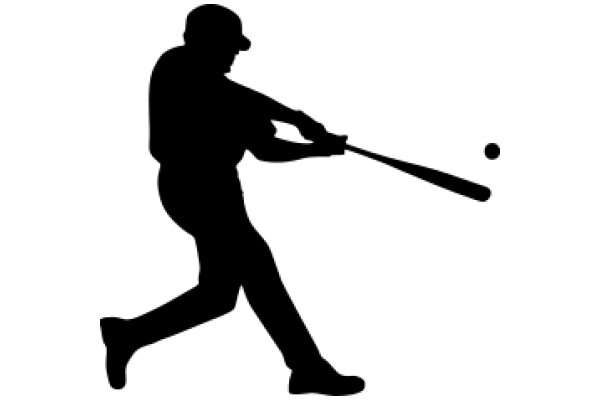 Silhouette of a Baseball Player in Action