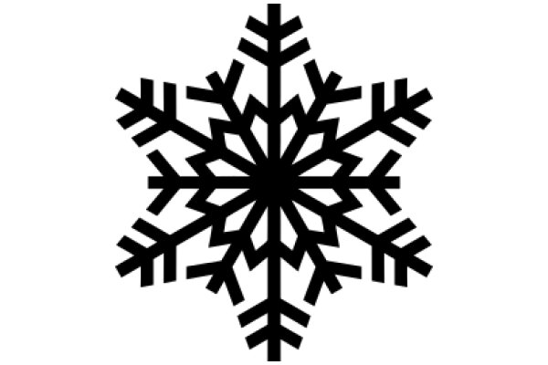 Stylized Black Snowflake Design