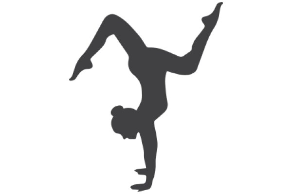 Silhouette of a Woman in a Handstand Position