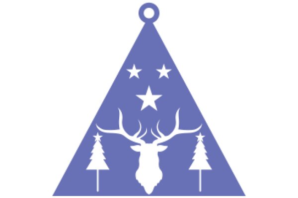 Stylized Christmas Decoration with a Deer and Tree Motif