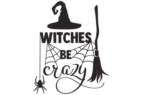 Witches, Spiders, and Crazy: A Playful Halloween-Themed Poster