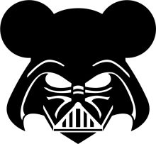 Stylized Black and White Mickey Mouse Ears Logo