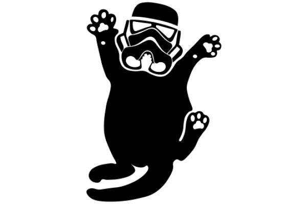 A Playful Illustration of a Cat with a Star Wars Theme