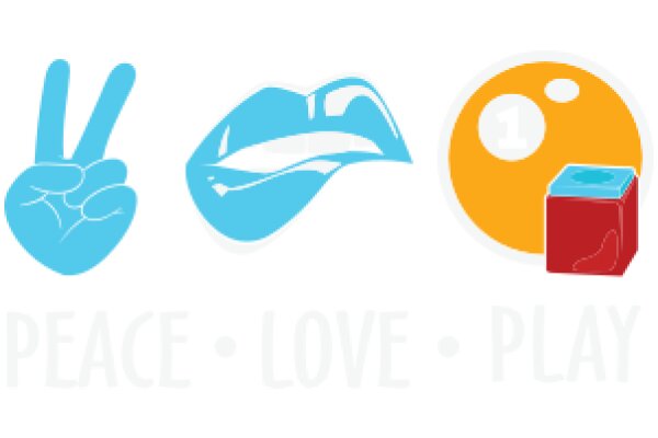 A Graphic Design of Symbols for Peace, Love, and Play