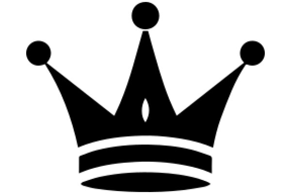 Elegant Black Crown with Three Spheres on a White Background