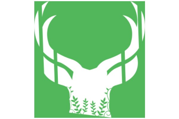 Stylized Green Logo with White Antler Design