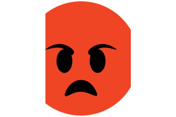 A Red Emoticon with a Frown