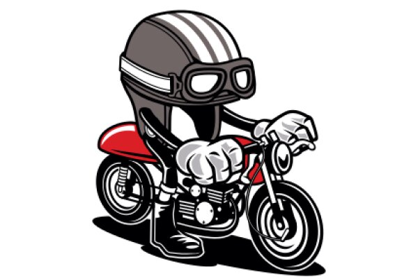 Stylish Motorcycle Rider: A Cartoon Character