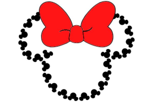 Whimsical Red Heart with Black Dots and Mickey Mouse Ears