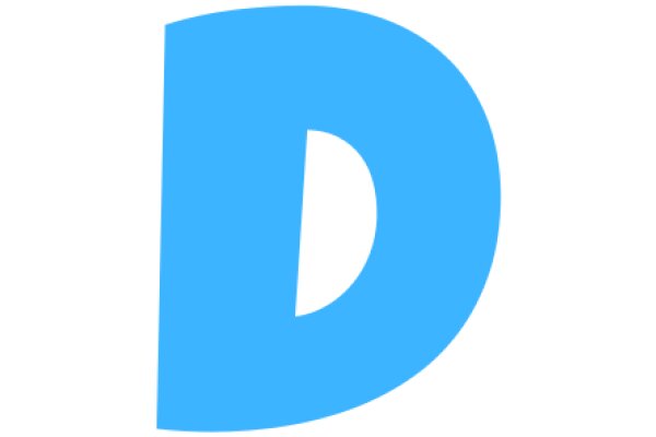 Stylized Letter 'D' in a Solid Blue Color