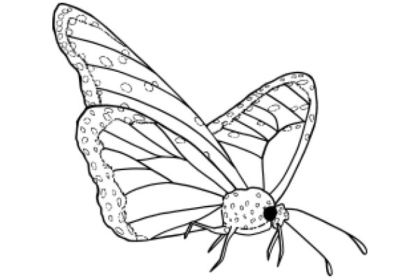 A Detailed Line Drawing of a Butterfly