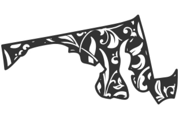 Stylized Gun Design with Floral Patterns