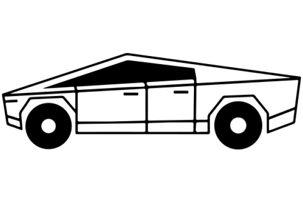 Simplistic Line Drawing of a Truck