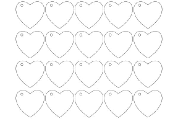 A Collection of Simple, White Heart Shapes