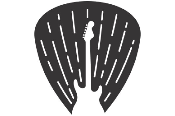 Stylized Guitar Icon with Design