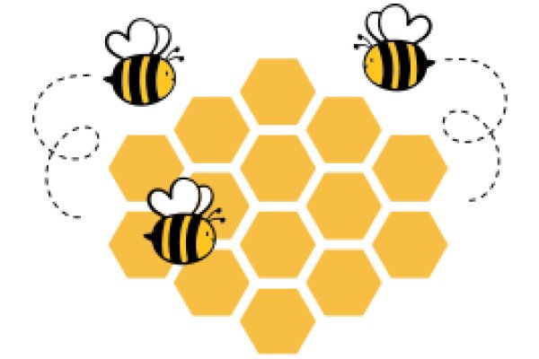 A Playful Illustration of Bees and Honeycomb