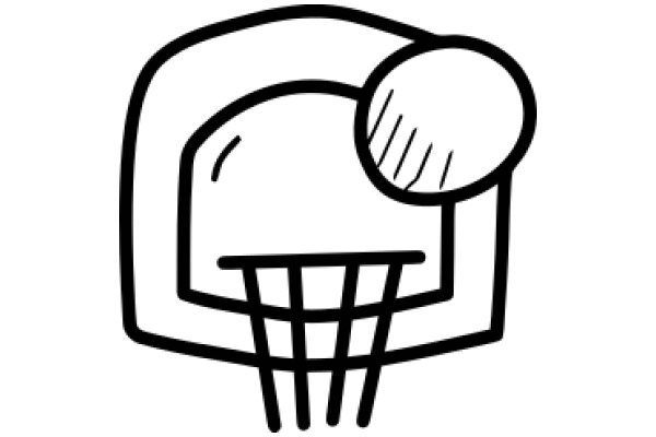 A Simple Line Drawing of a Basketball Goal