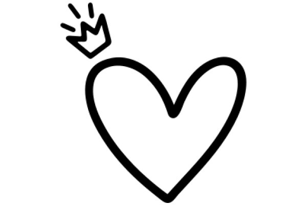 Simplistic Drawing of a Heart with a Crown on Top