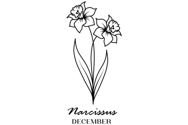 Narcissus Flower Illustration with Text