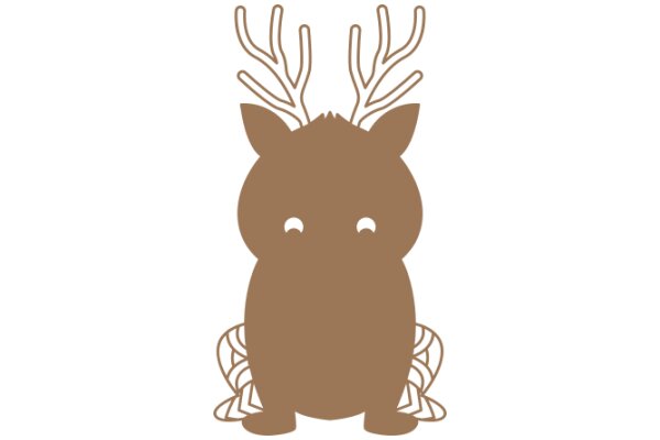 A Whimsical Illustration of a Brown Deer with Antlers and a Smile