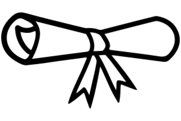 A Simple Line Drawing of a Ribbon with a Bow