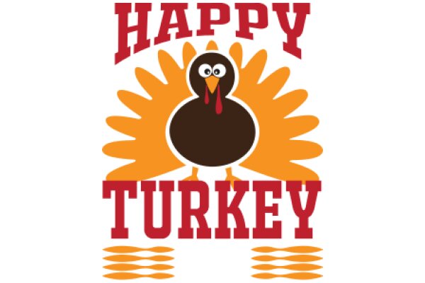 Happy Thanksgiving: A Festive Greeting with a Turkey and the Word 'Thanksgiving'