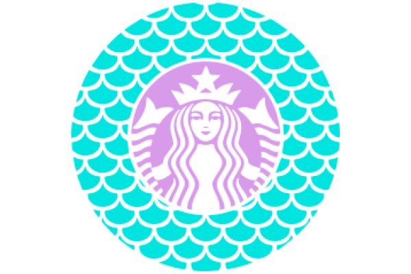 Starbucks Logo with a Purple Crown and Surrounding Ocean Scene