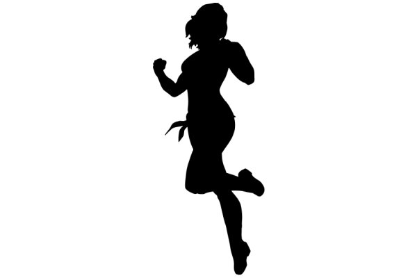 Silhouette of a Female Athlete in Motion