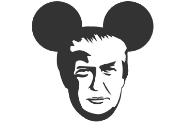 A Silhouette of a Man's Face with a Mickey Mouse Ear