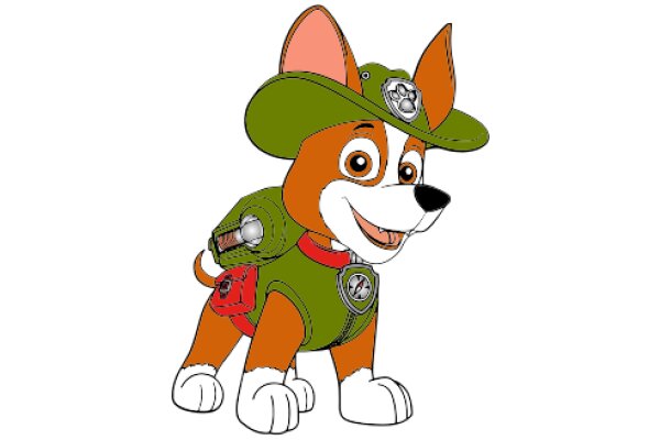 A Cute Cartoon Dog in a Police Uniform