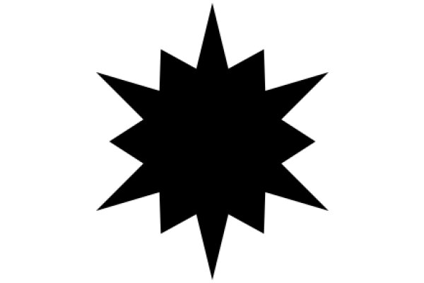 Stylized Black Star on White Background