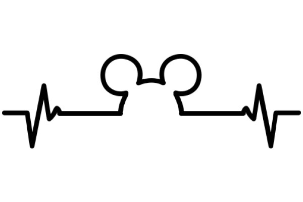 Simplistic ECG Line Graph with Ear Symbols