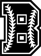 Stylized Baseball Logo in Black and White