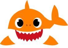 Vibrant Orange Cartoon Shark with a Smile