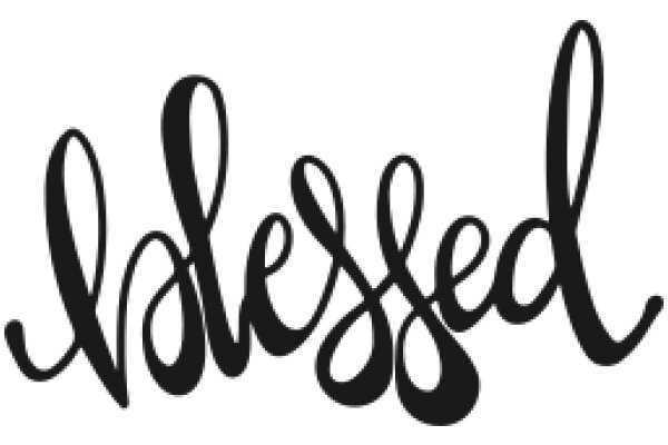 Stylized Black Text Reading 'Blessed' on a White Background