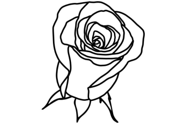 Line Drawing of a Rose