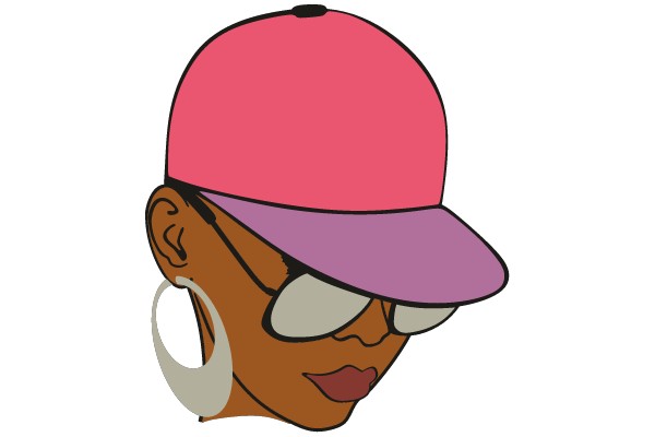 Stylish Illustration of a Person Wearing a Pink Hat and Sunglasses