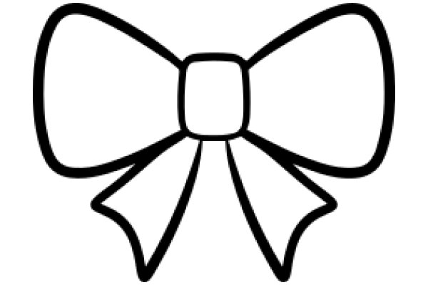 Stylized Black Bow on White Background