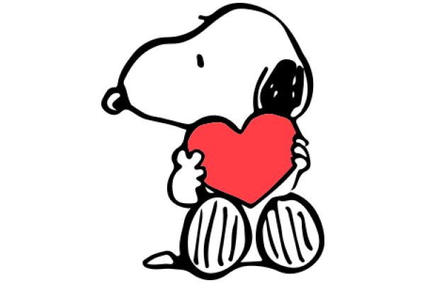 Snoopy's Heartfelt Moment: A Classic Cartoon Character Sharing Love and Joy