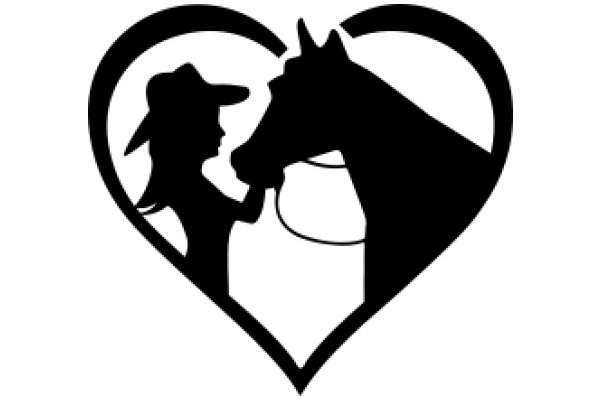 Silhouette of a Cowboy and His Horse