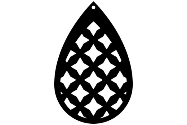 Stylized Black Decorative Pattern on a White Background